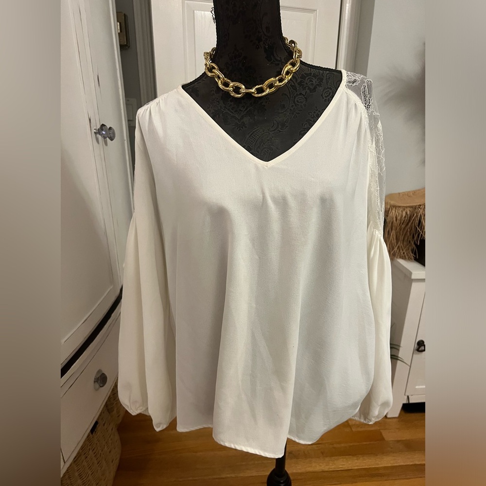 Lace sleeve blouse